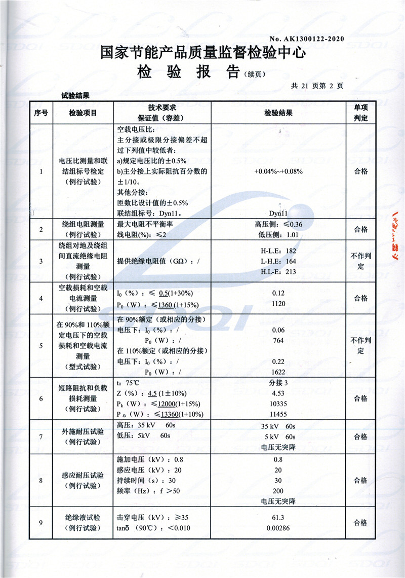 高低压试验报告-S11-1250延川延川延川油浸式变压器-2.jpg